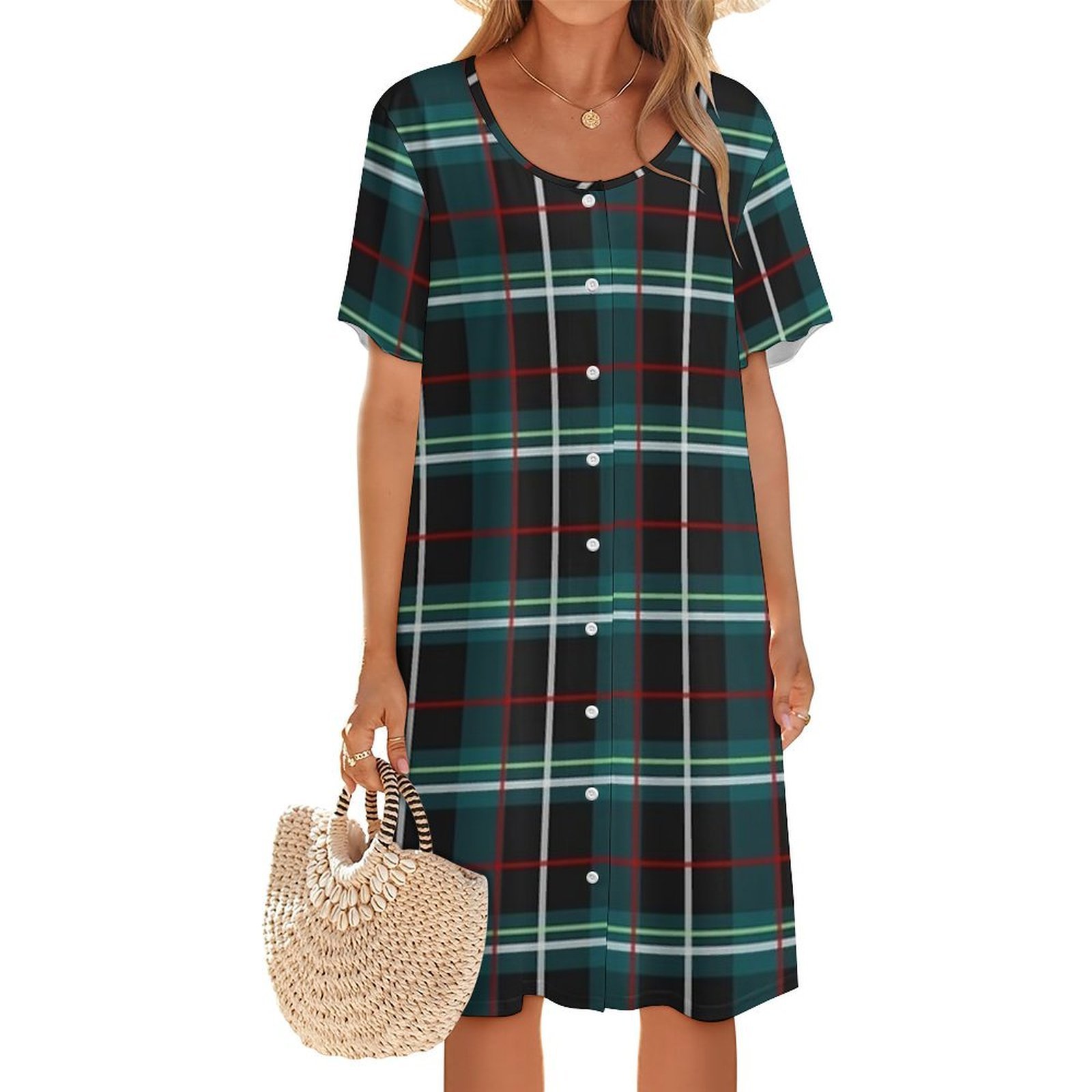 Korean Style A Line Shirt Dress - فستان 