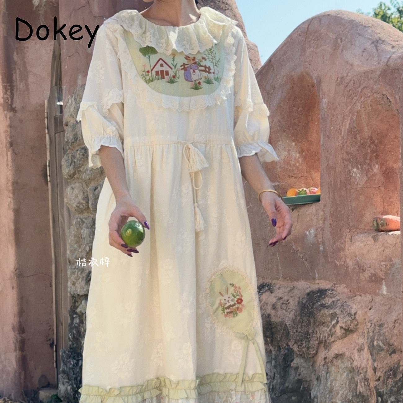 فستان ميدي نسائي بتطريز زهري ع - مراجعة French Vintage Floral Midi Dress وسعره