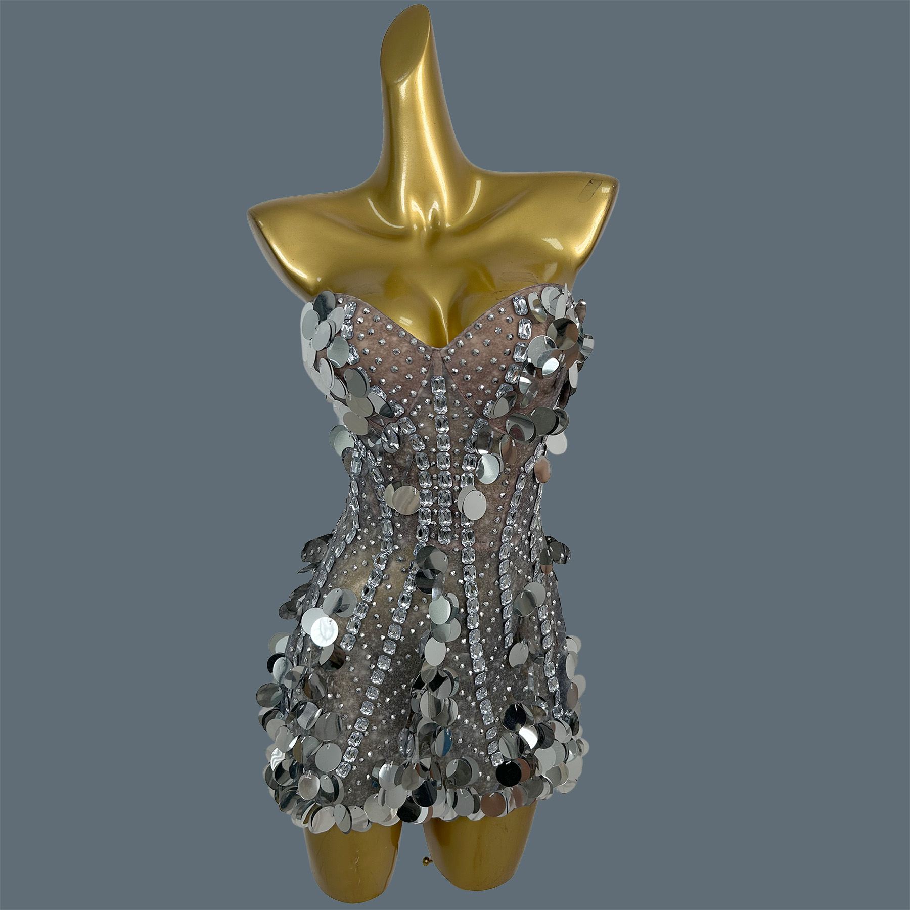 فستان نسائي قصير بدون حمالات م - مراجعة Sparkly Rhinestone Club Party Dress وسعره