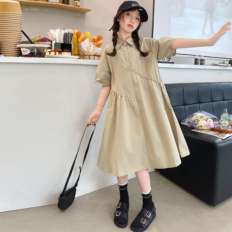 ملابس الأطفال الكورية الفتيات  - مراجعة Korean Style A Line Shirt Dress وسعره