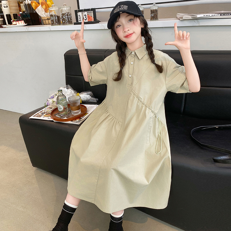 ملابس الأطفال الكورية الفتيات  - مراجعة Korean Style A Line Shirt Dress وسعره